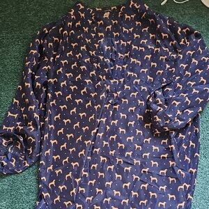 Fun 2 Fun Navy Top with Dog Pattern